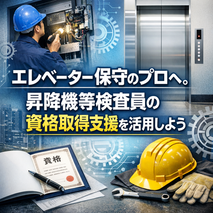 エレベーター保守のプロへ。昇降機等検査員の資格取得支援を活用しよう