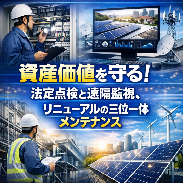 資産価値を守る！法定点検と遠隔監視、リニューアルの三位一体メンテナンス
